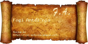 Fogl Antónia névjegykártya
